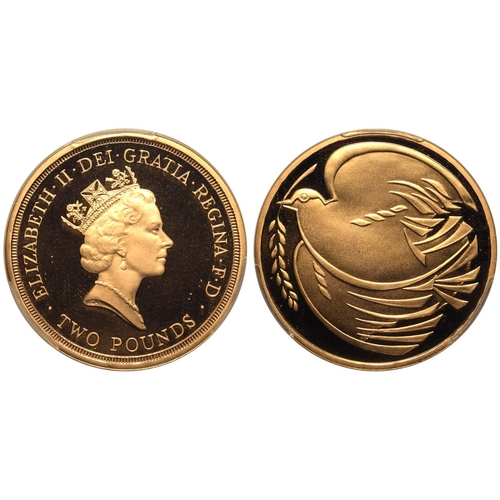 105 - UNITED KINGDOM. Elizabeth II, 1952-2022. Gold 2 pounds, 1995. Royal Mint. Proof. Commemorating the 5... 