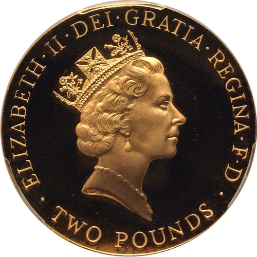 106 - UNITED KINGDOM. Elizabeth II, 1952-2022. Gold 2 pounds, 1996. Royal Mint. Proof. Commemorating the 1... 