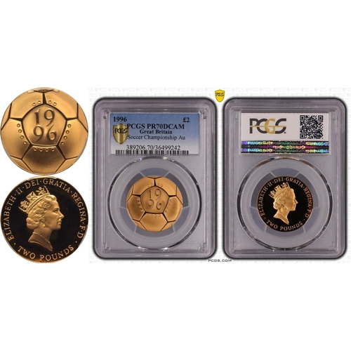 106 - UNITED KINGDOM. Elizabeth II, 1952-2022. Gold 2 pounds, 1996. Royal Mint. Proof. Commemorating the 1... 