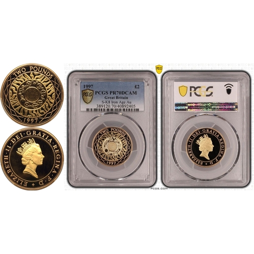 108 - UNITED KINGDOM. Elizabeth II, 1952-2022. Gold 2 pounds, 1997. Royal Mint. Proof. The "Technolog... 