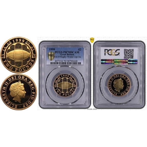 109 - UNITED KINGDOM. Elizabeth II, 1952-2022. Gold 2 pounds, 1999. Royal Mint. Proof. Celebrating the 199... 