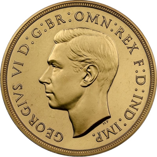 11A - UNITED KINGDOM. George VI, 1936-52. Gold 2 Pounds (Double Sovereign), 1937. Royal Mint. Proof. Bare ... 