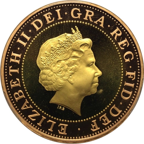 110 - UNITED KINGDOM. Elizabeth II, 1952-2022. Gold 2 pounds, 2001. Royal Mint. Proof. Commemorating the 1... 