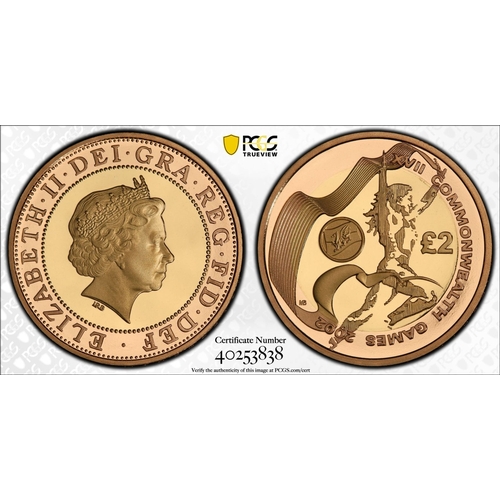 112 - UNITED KINGDOM. Elizabeth II, 1952-2022. Gold 2 pounds, 2002. Royal Mint. Proof. Celebrating the Com... 