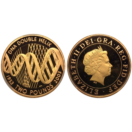113 - UNITED KINGDOM. Elizabeth II, 1952-2022. Gold 2 pounds, 2003. Royal Mint. Proof. Commemorating the 5... 