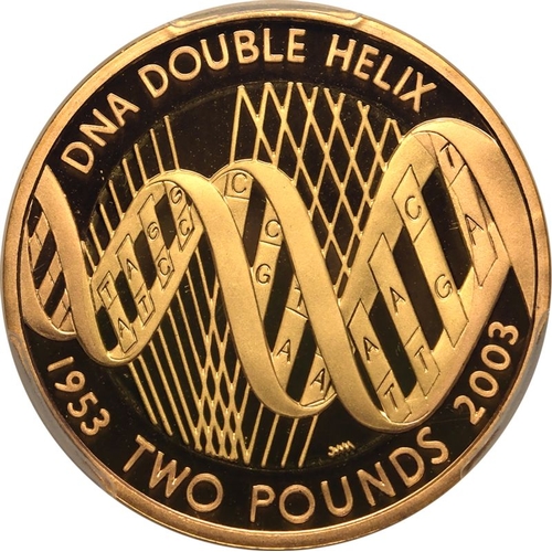 113 - UNITED KINGDOM. Elizabeth II, 1952-2022. Gold 2 pounds, 2003. Royal Mint. Proof. Commemorating the 5... 