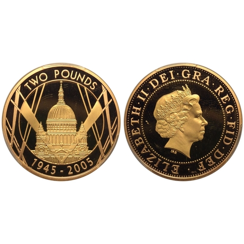 115 - UNITED KINGDOM. Elizabeth II, 1952-2022. Gold 2 pounds, 2005. Royal Mint. Proof. Commemorating the 6... 