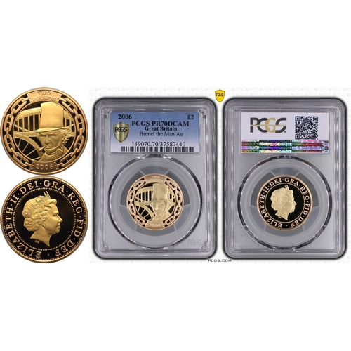 118 - UNITED KINGDOM. Elizabeth II, 1952-2022. Gold 2 pounds, 2006. Royal Mint. Proof. Celebrating the 200... 