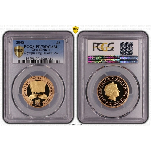 121 - UNITED KINGDOM. Elizabeth II, 1952-2022. Gold 2 pounds, 2008. Royal Mint. Proof. Celebrating the Oly... 