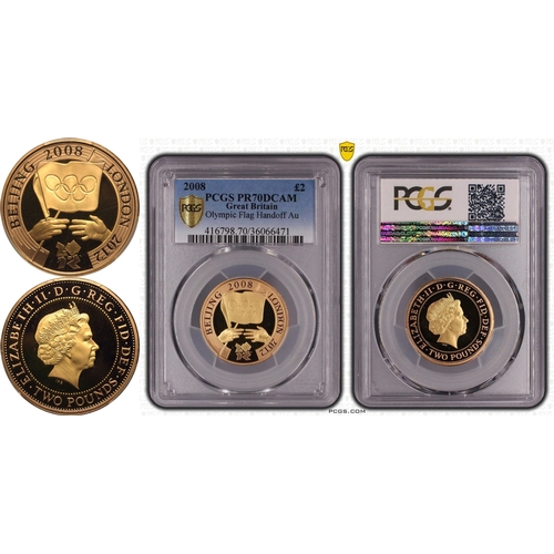 121 - UNITED KINGDOM. Elizabeth II, 1952-2022. Gold 2 pounds, 2008. Royal Mint. Proof. Celebrating the Oly... 