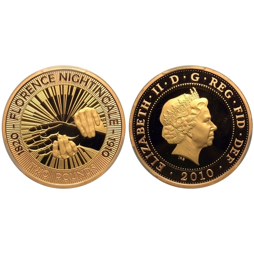 124 - UNITED KINGDOM. Elizabeth II, 1952-2022. Gold 2 pounds, 2010. Royal Mint. Proof. Commemorating the 1... 