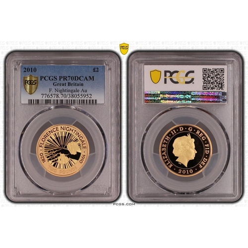 124 - UNITED KINGDOM. Elizabeth II, 1952-2022. Gold 2 pounds, 2010. Royal Mint. Proof. Commemorating the 1... 