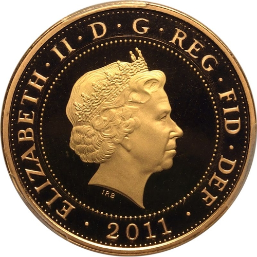 126 - UNITED KINGDOM. Elizabeth II, 1952-2022. Gold 2 pounds, 2011. Royal Mint. Proof. Commemorating the 5... 