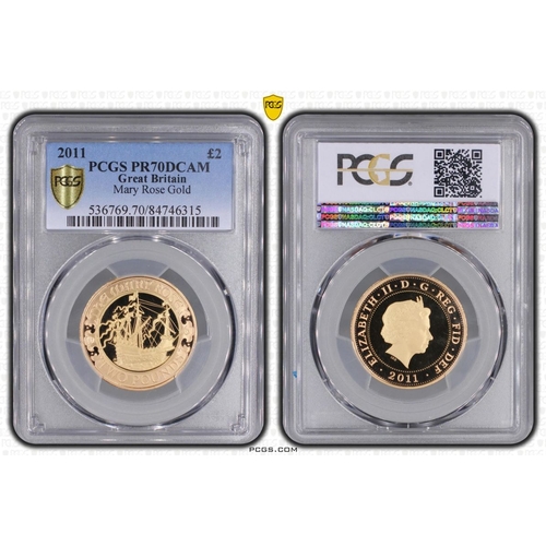 126 - UNITED KINGDOM. Elizabeth II, 1952-2022. Gold 2 pounds, 2011. Royal Mint. Proof. Commemorating the 5... 