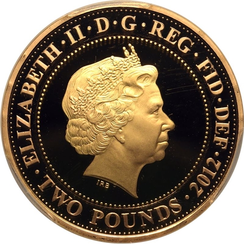 127 - UNITED KINGDOM. Elizabeth II, 1952-2022. Gold 2 Pounds, 2012. Royal Mint. Proof. Commemorating the 2... 
