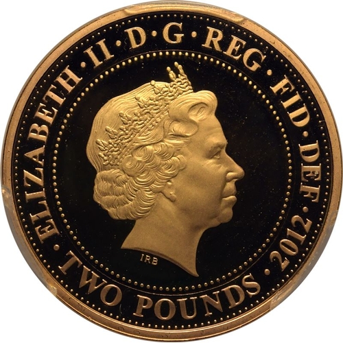 128 - UNITED KINGDOM. Elizabeth II, 1952-2022. Gold 2 pounds, 2012. Royal Mint. Proof. Commemorating the L... 