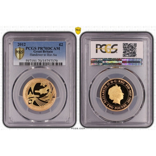 128 - UNITED KINGDOM. Elizabeth II, 1952-2022. Gold 2 pounds, 2012. Royal Mint. Proof. Commemorating the L... 