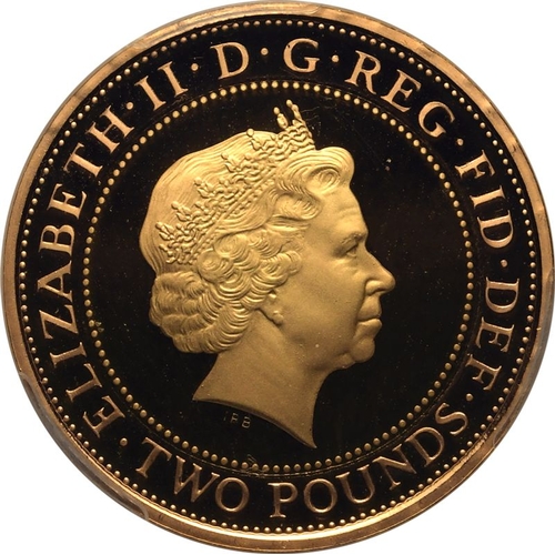 129 - UNITED KINGDOM. Elizabeth II, 1952-2022. Gold 2 pounds, 2013. Royal Mint. Proof. Commemorating the 3... 