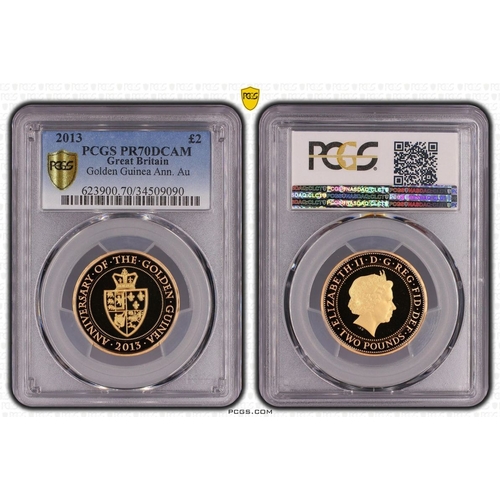 129 - UNITED KINGDOM. Elizabeth II, 1952-2022. Gold 2 pounds, 2013. Royal Mint. Proof. Commemorating the 3... 