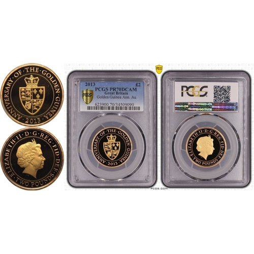 129 - UNITED KINGDOM. Elizabeth II, 1952-2022. Gold 2 pounds, 2013. Royal Mint. Proof. Commemorating the 3... 