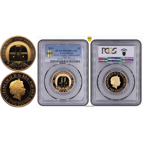 130 - UNITED KINGDOM. Elizabeth II, 1952-2022. Gold 2 pounds, 2013. Royal Mint. Proof. Commemorating the 1... 