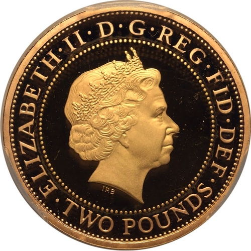 131 - UNITED KINGDOM. Elizabeth II, 1952-2022. Gold 2 pounds, 2013. Royal Mint. Proof. Commemorating the 1... 