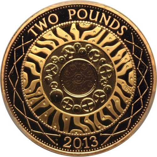 132 - UNITED KINGDOM. Elizabeth II, 1952-2022. Gold 2 pounds, 2013. Royal Mint. Proof. The "Technolog... 
