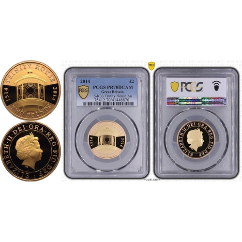 133 - UNITED KINGDOM. Elizabeth II, 1952-2022. Gold 2 Pounds, 2014. Royal Mint. Proof. Commemorating the 5... 