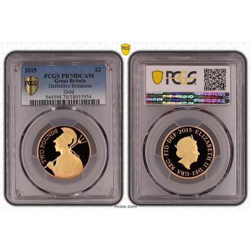 135 - UNITED KINGDOM. Elizabeth II, 1952-2022. Gold 2 pounds, 2015. Royal Mint. Proof. Since 2015 the defi... 
