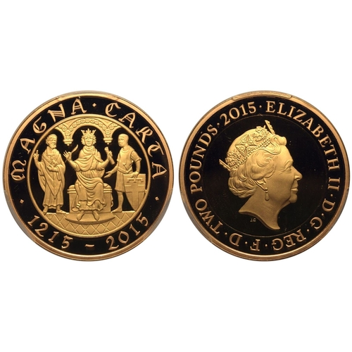 136 - UNITED KINGDOM. Elizabeth II, 1952-2022. Gold 2 Pounds, 2015. Royal Mint. Proof. Commemorates the 80... 