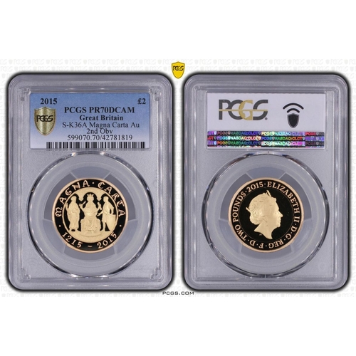 136 - UNITED KINGDOM. Elizabeth II, 1952-2022. Gold 2 Pounds, 2015. Royal Mint. Proof. Commemorates the 80... 