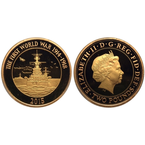 137 - UNITED KINGDOM. Elizabeth II, 1952-2022. Gold 2 Pounds, 2015. Royal Mint. Proof. Commemorating the 1... 