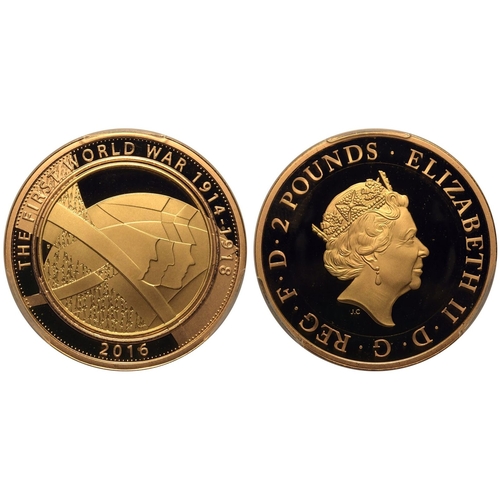 138 - UNITED KINGDOM. Elizabeth II, 1952-2022. Gold 2 Pounds, 2016. Royal Mint. Proof. Commemorating the 1... 