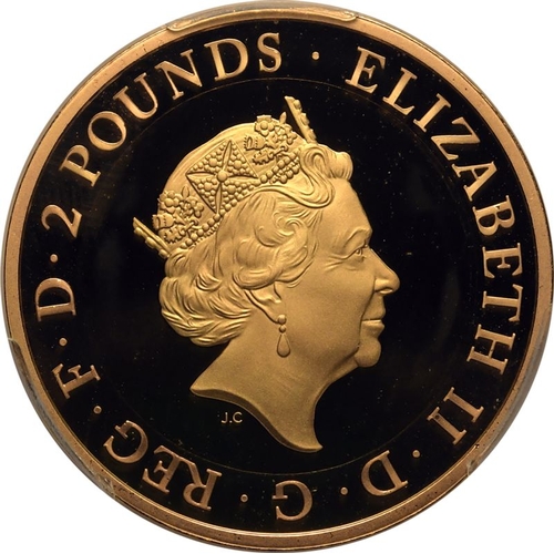 138 - UNITED KINGDOM. Elizabeth II, 1952-2022. Gold 2 Pounds, 2016. Royal Mint. Proof. Commemorating the 1... 