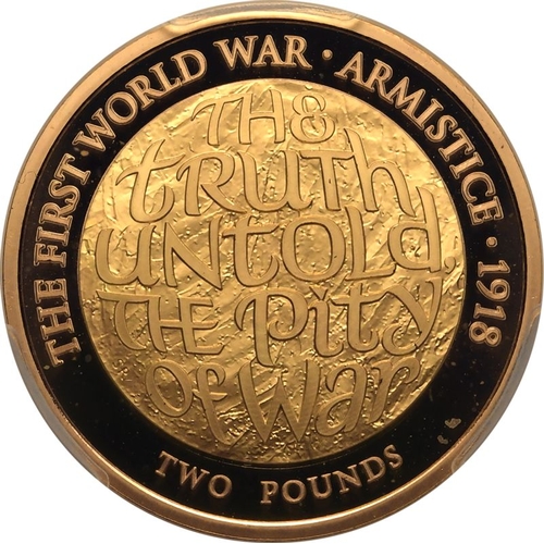 144 - UNITED KINGDOM. Elizabeth II, 1952-2022. Gold 2 pounds, 2018. Royal Mint. Proof. Commemorating the 1... 