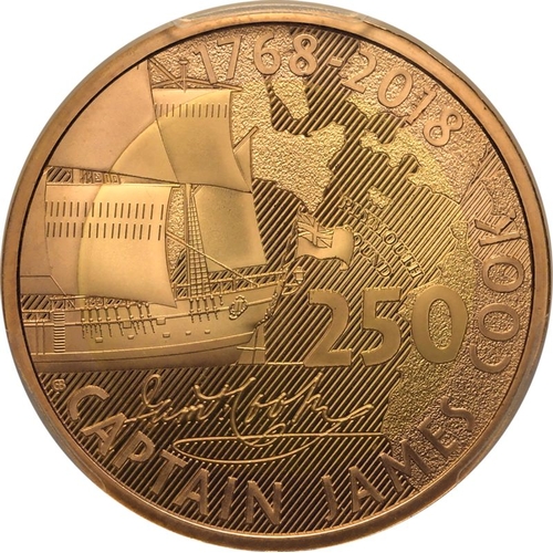 145 - UNITED KINGDOM. Elizabeth II, 1952-2022. Gold 2 Pounds, 2018. Royal Mint. Proof. Commemorating 250 y... 