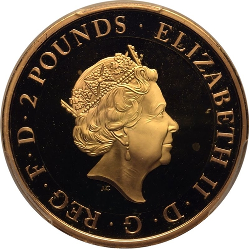 145 - UNITED KINGDOM. Elizabeth II, 1952-2022. Gold 2 Pounds, 2018. Royal Mint. Proof. Commemorating 250 y... 