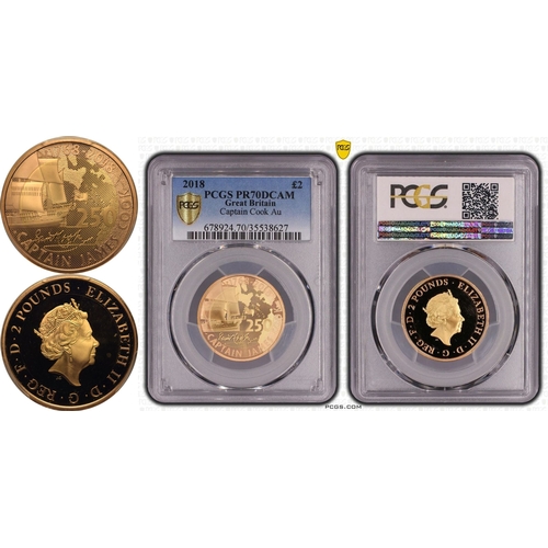 145 - UNITED KINGDOM. Elizabeth II, 1952-2022. Gold 2 Pounds, 2018. Royal Mint. Proof. Commemorating 250 y... 