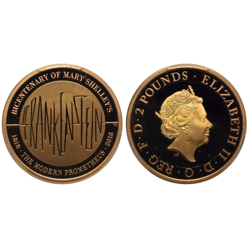 146 - UNITED KINGDOM. Elizabeth II, 1952-2022. Gold 2 pounds, 2018. Royal Mint. Proof. Commemorating 200 y... 