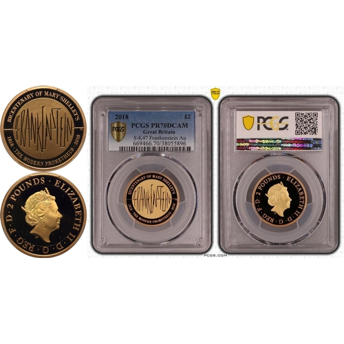 146 - UNITED KINGDOM. Elizabeth II, 1952-2022. Gold 2 pounds, 2018. Royal Mint. Proof. Commemorating 200 y... 