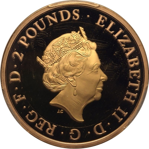147 - UNITED KINGDOM. Elizabeth II, 1952-2022. Gold 2 pounds, 2018. Royal Mint. Proof. Commemorating the C... 