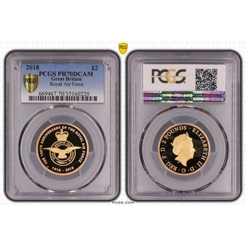 147 - UNITED KINGDOM. Elizabeth II, 1952-2022. Gold 2 pounds, 2018. Royal Mint. Proof. Commemorating the C... 