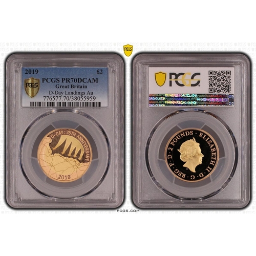 149 - UNITED KINGDOM. Elizabeth II, 1952-2022. Gold 2 pounds, 2019. Royal Mint. Proof. Commemorating the 7... 