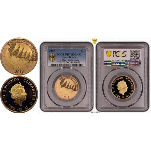 149 - UNITED KINGDOM. Elizabeth II, 1952-2022. Gold 2 pounds, 2019. Royal Mint. Proof. Commemorating the 7... 