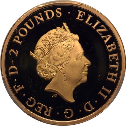 150 - UNITED KINGDOM. Elizabeth II, 1952-2022. Gold 2 Pounds, 2019. Royal Mint. Proof. Commemorating 350 y... 