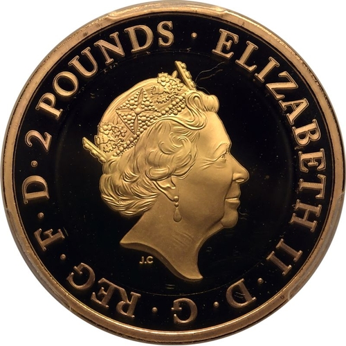 155 - UNITED KINGDOM. Elizabeth II, 1952-2022. Gold 2 pounds, 2020. Royal Mint. Proof. Celebrating 75 year... 