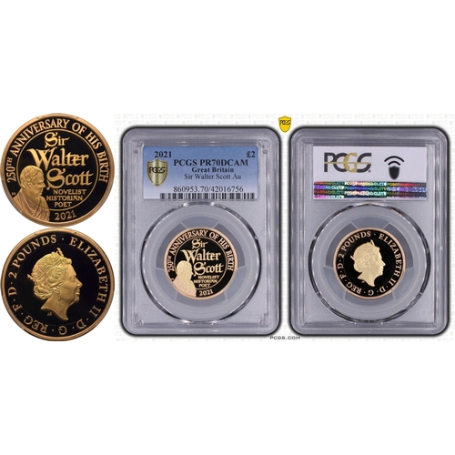 157 - UNITED KINGDOM. Elizabeth II, 1952-2022. Gold 2 pounds, 2021. Royal Mint. Proof. Commemorating the 2... 