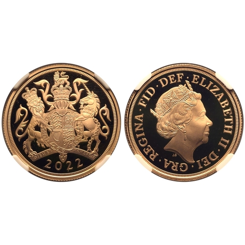 158 - UNITED KINGDOM. Elizabeth II, 1952-2022. Gold 2 Pounds (Double Sovereign), 2022. Royal Mint. Proof. ... 
