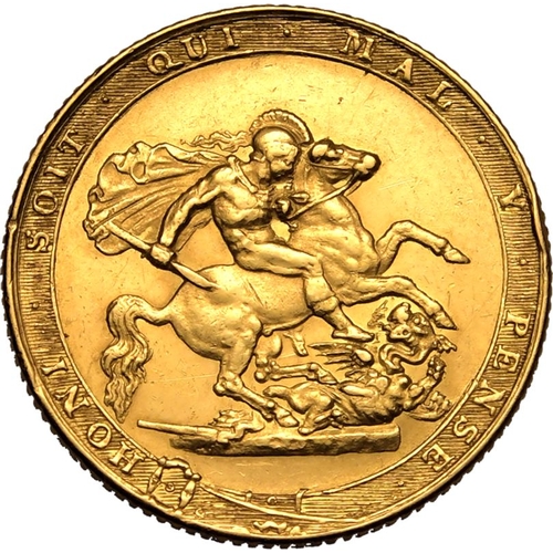 16 - UNITED KINGDOM. George III, 1760-1820. Gold Sovereign, 1820. London. Open 2. Laureate head right; da... 