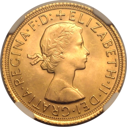 164 - UNITED KINGDOM. Elizabeth II, 1952-2022. Gold Sovereign, 1967. Royal Mint. First, laureate head of E... 